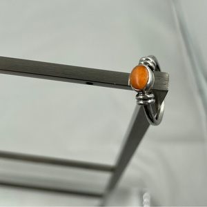 Spiny Oyster Orange Gem Silver Ring